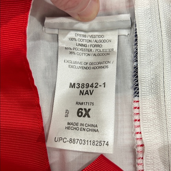 Bonnie Jean Red, White, & Blue Stars & Stripes 4th of July Dress size 6X zip up - Picture 10 of 10